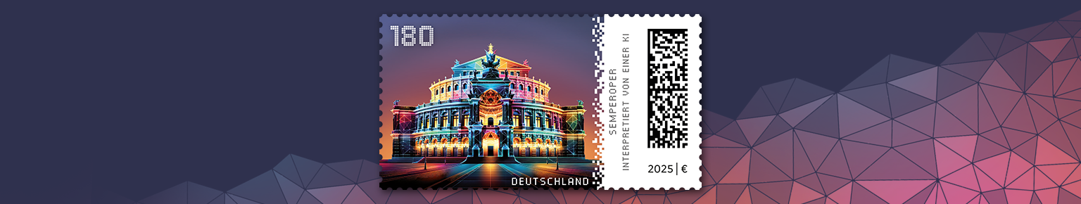 Abbildung der Semperoper Dresden in farbigem Design 