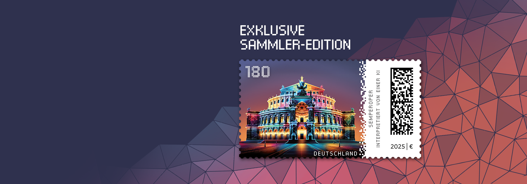 Abbildung der Semperoper Dresden in farbigem Design 