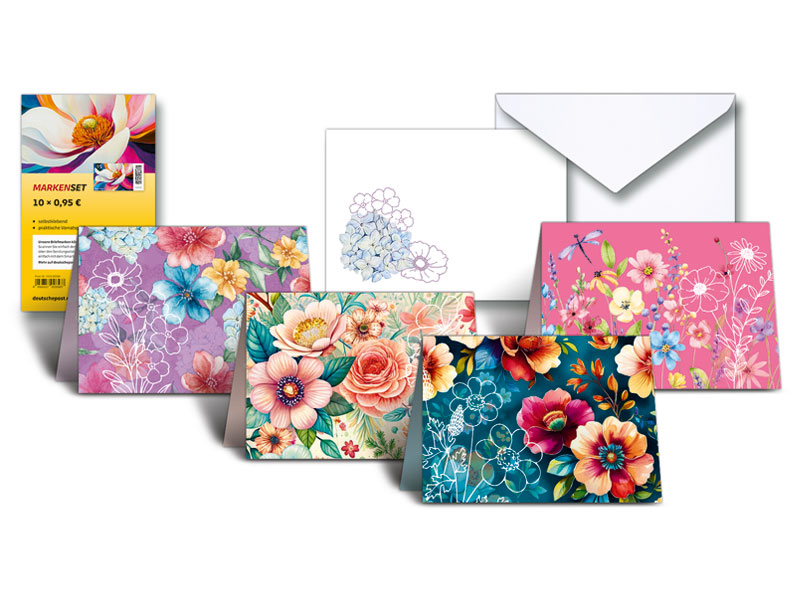 Gru�kartenset Blumengruss