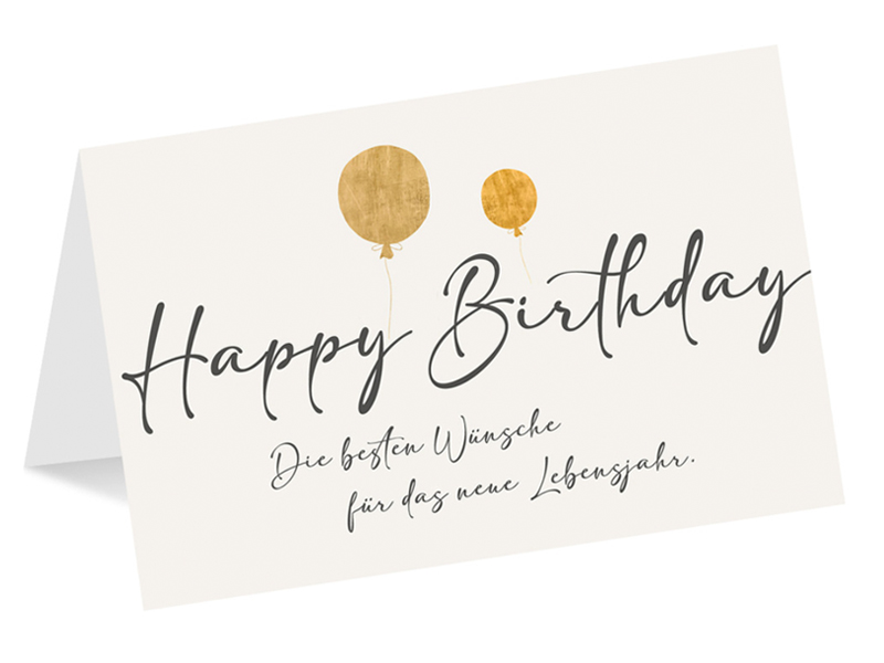 Gl�ckwunschkarte Happy Birthday Luftballons