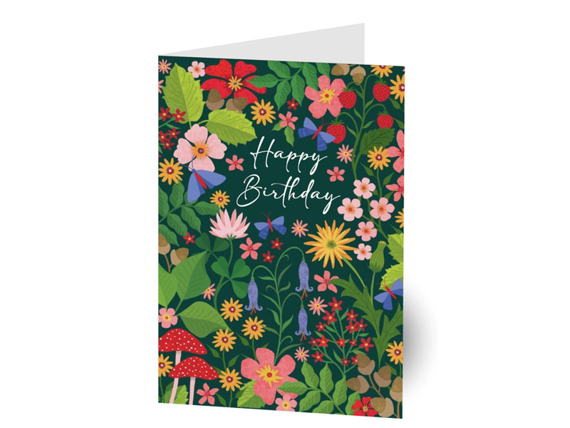 Gl�ckwunschkarte Happy Birthday Blumen