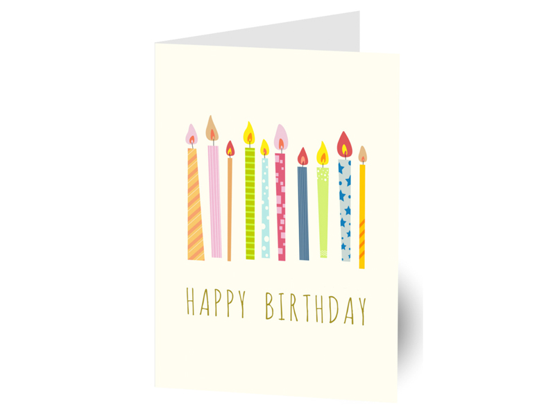Gl�ckwunschkarte Happy Birthday Kerzen