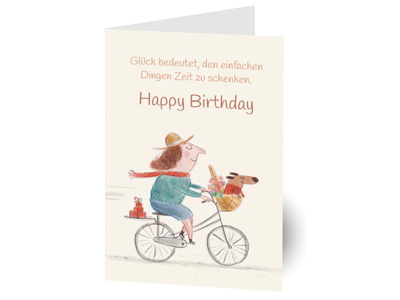 Gl�ckwunschkarte Happy Birthday Fahrrad