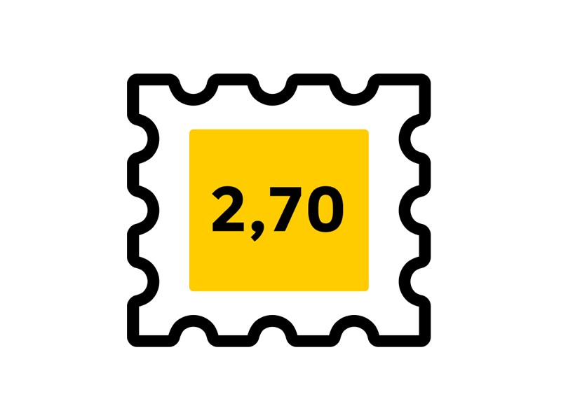 Icon Briefmarke zu 2,70 EUR
