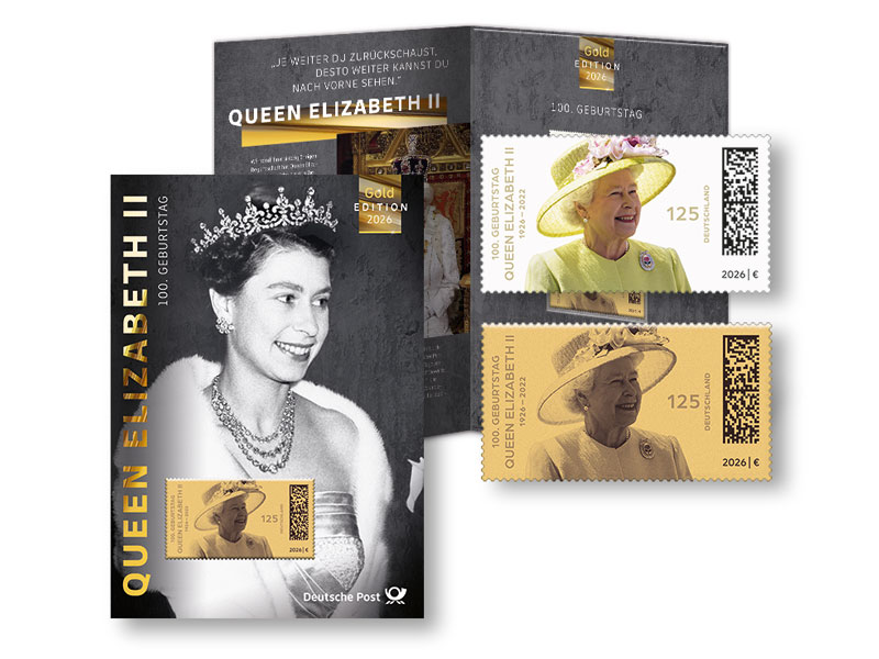 Schmuckblatt 100. Geburtstag Queen Elizabeth II Goldedition 
