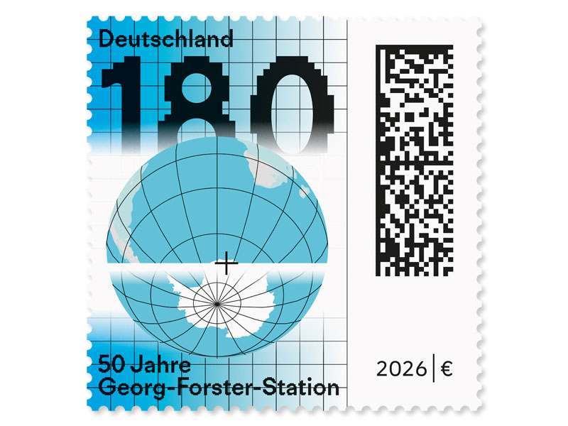 Kennzeichnung der Lage der Georg-Forster-Station auf einer Weltkugel