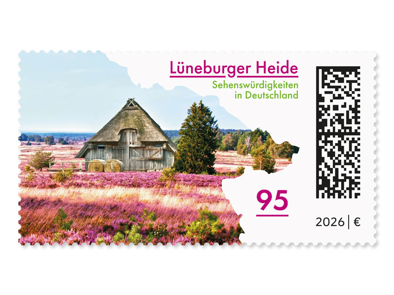 Alter Schafstall in der bl�henden L�neburger Heide