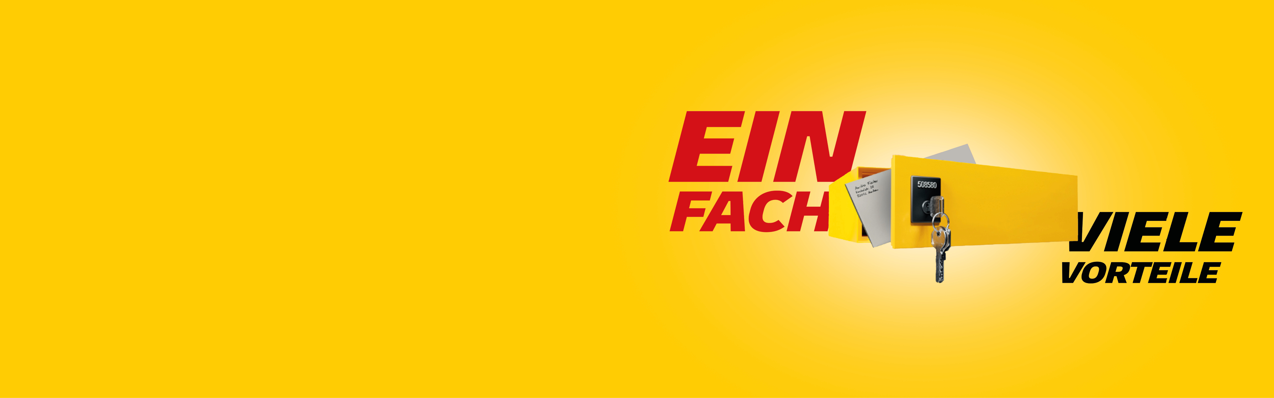 Ein Brief ragt aus einem ge�ffneten Schlie�fach mit gelbem Hintergrund