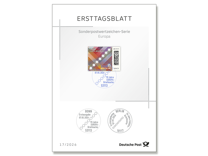 Ersttagsblatt 17/26 Europa - 70 Jahre EUROPA-Briefmarke