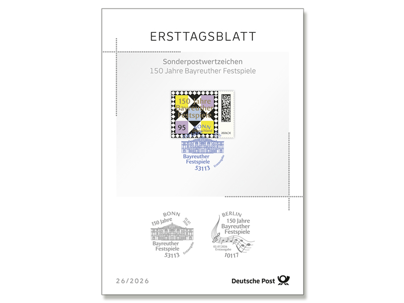 Ersttagsblatt 26/26 150 Jahre Bayreuther Festspiele