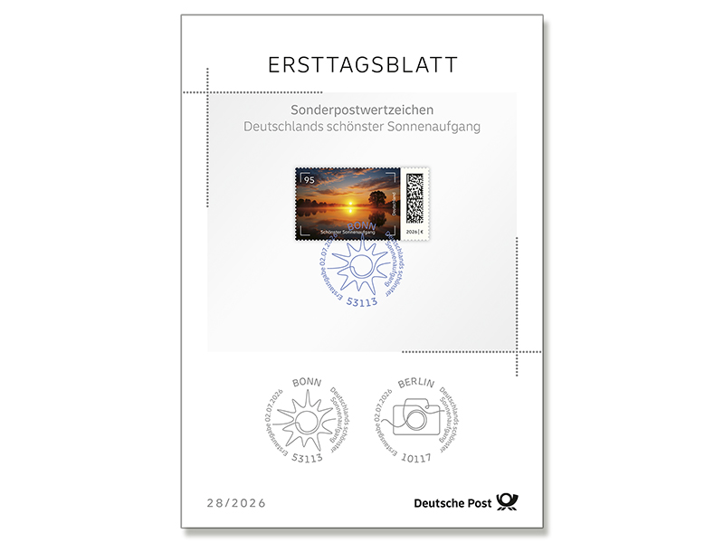 Ersttagsblatt 28/26 Deutschlands sch�nster Sonnenaufgang