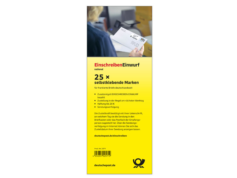 Einschreiben Einwurf, 25er-Marken-Set