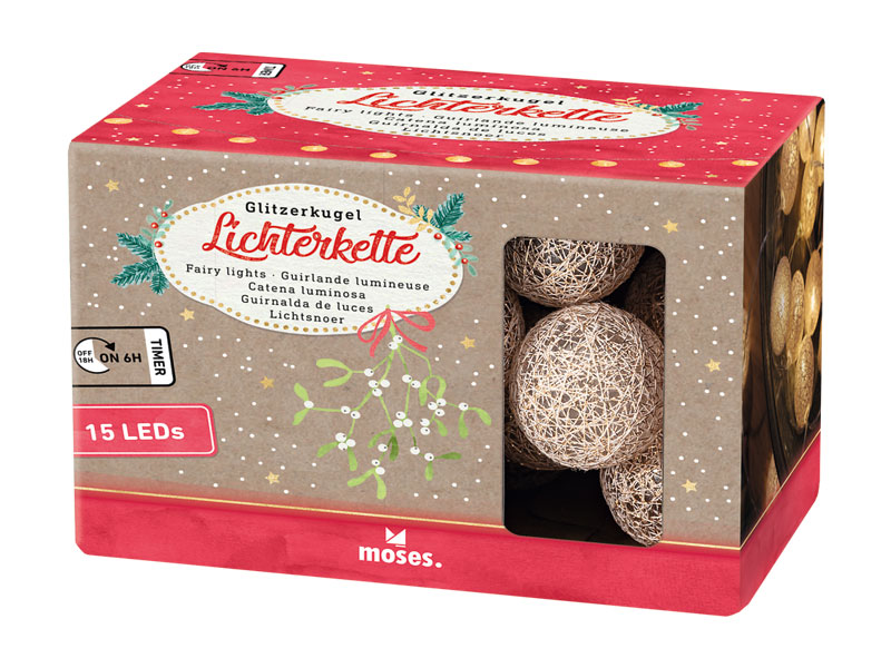 Moses Lichterkette Glitzerkugel
