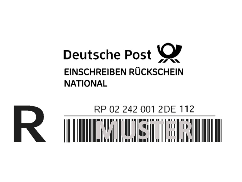 Einschreiben-R�ckschein Label National