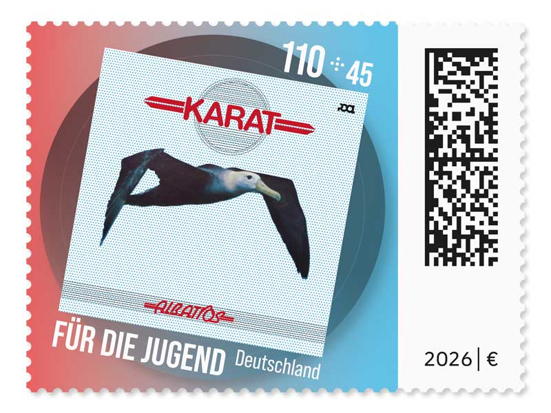 Karat: Plattencover Albatros vor farbigem Hintergrund