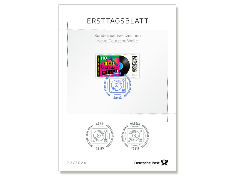 Ersttagsblatt 32/26 Neue Deutsche Welle