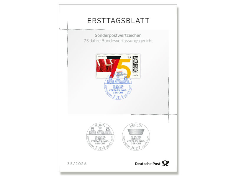 Ersttagsblatt 35/26 75 Jahre Bundesverfassungsgericht