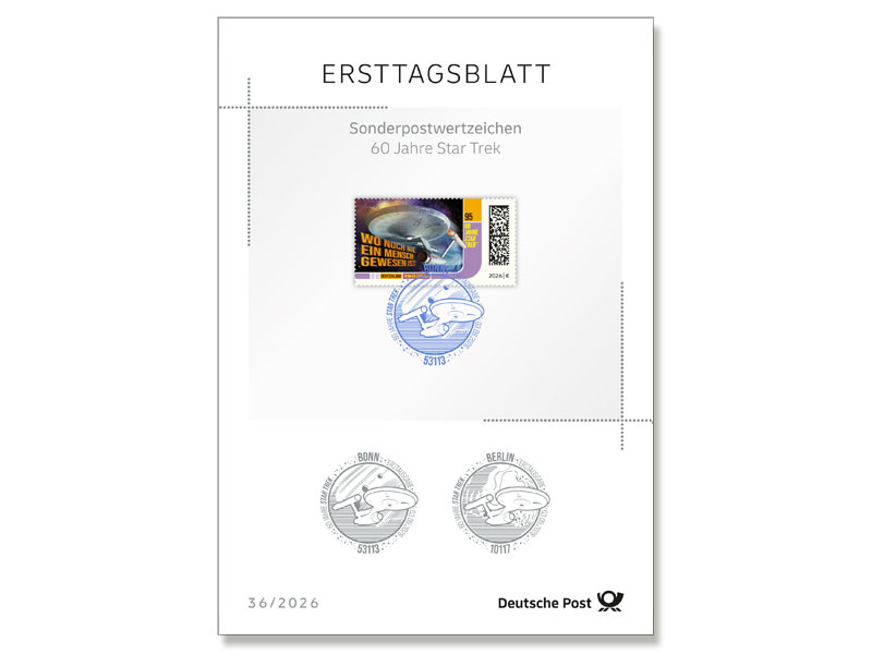 Ersttagsblatt 36/26 60 Jahre Star Trek