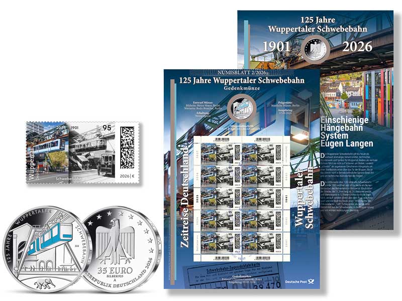 Numisblatt 125 Jahre Wuppertaler Schwebebahn