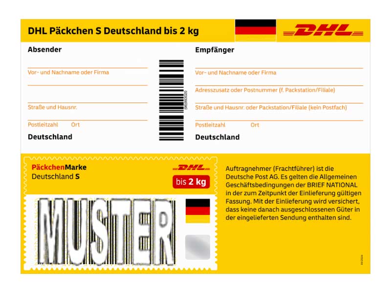 DHL Paeckchenmarke S Deutschland 2kg