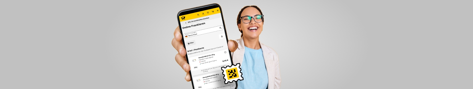 Darstellung Frau mit Smartphone in der Hand