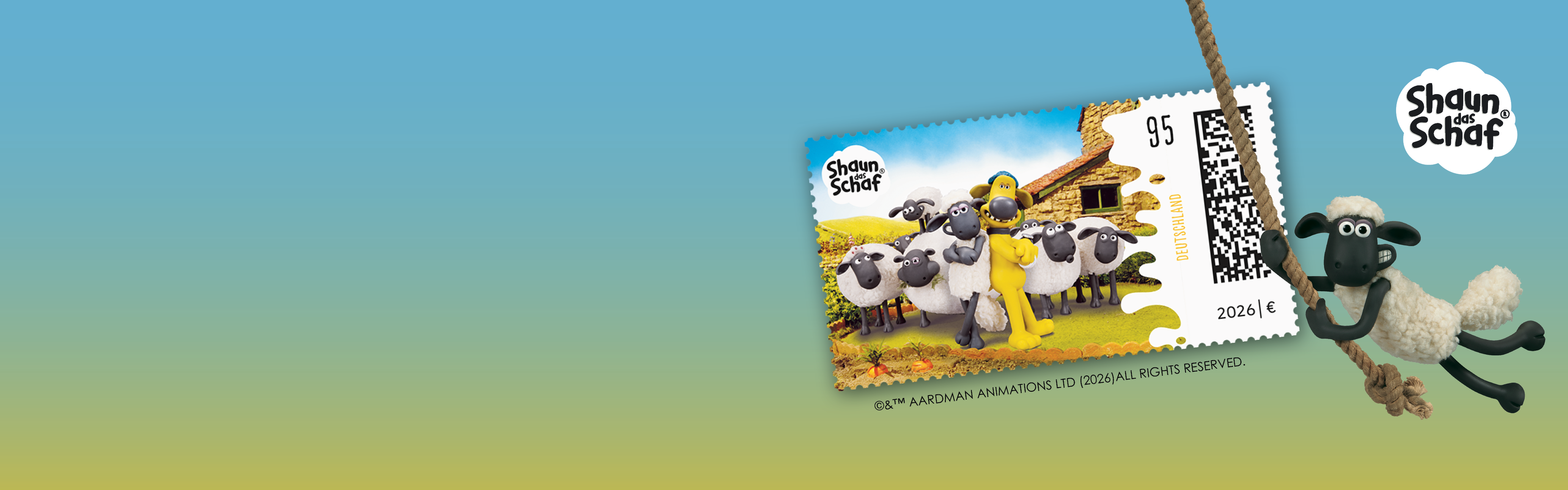 Darstellung Shaun das Schaft mit Bitzer und seiner Herde