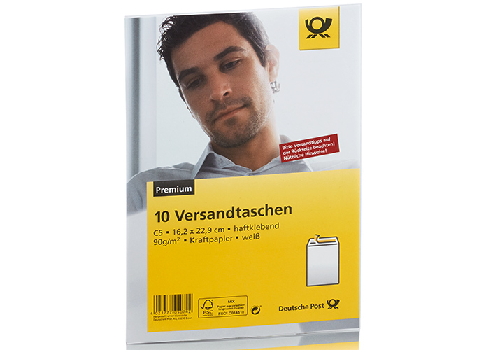 Deutsche Post Versandtasche, Format: DIN C5, ohne Fenster, 10 Stck