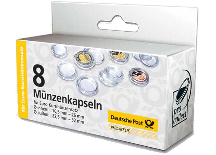 Mnzenkapseln fr Euro-Kursmnzenstze (8 Stck.)