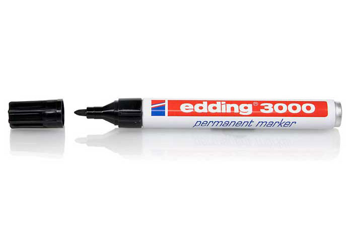 edding Permanentmarker 3000, 10er-Set, Schriftfarbe: schwarz, 10 Stück