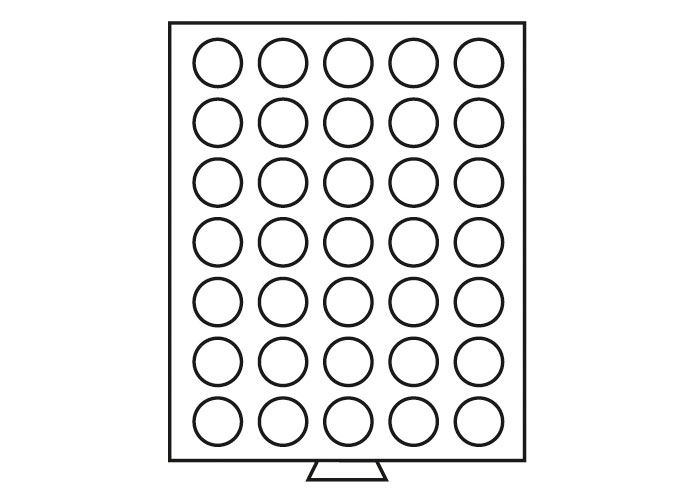 Mnzenbox, transparent mit 1 Schub-Tableau, MB35R/32