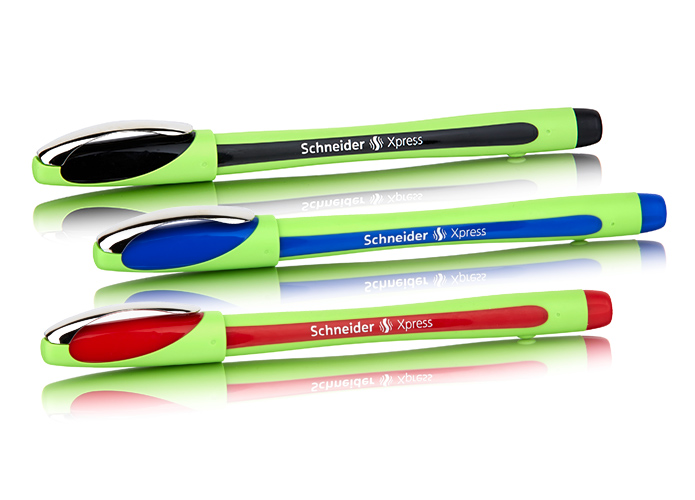 Schneider Fineliner Xpress, Schriftfarbe: schwarz, blau, rot, 3 Stück
