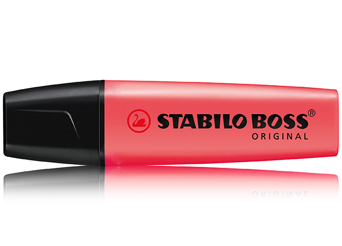 Stabilo Textmarker Boss Original, Schriftfarbe: rot