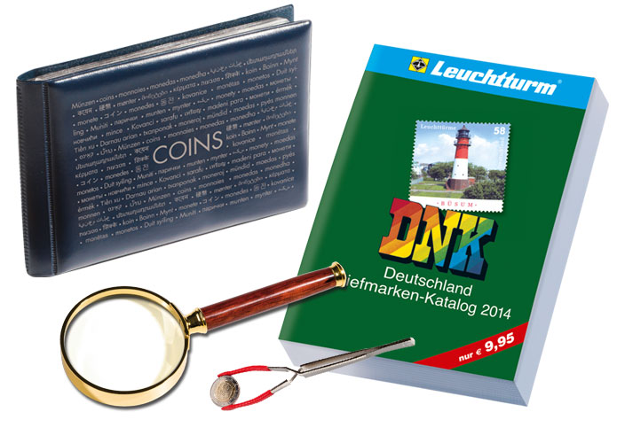 Einsteiger-Set, Lupe, Pinzette, Album und Katalog