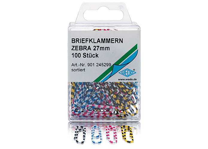 Wedo Broklammern Zebra, 100 Stck