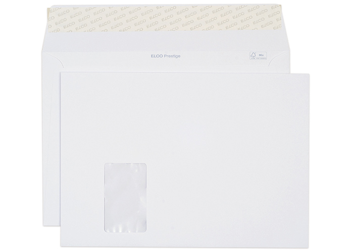 Elco Briefumschläge Prestige, Format: DIN C4, mit Fenster, 200 Stück
