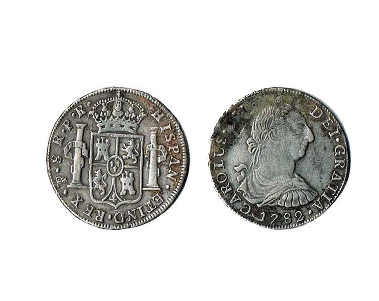 Silbermnze:  8 Reales Mexiko Karl III. "El Cazador"