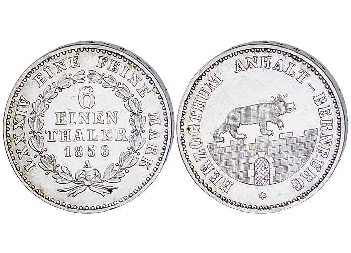 1/6 Taler Herzogtum Anhalt Bernburg