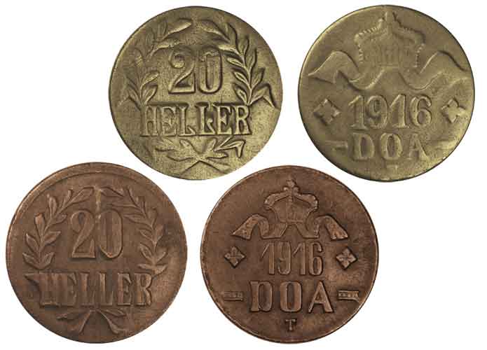 20 Heller Deutsch-Ostafrika 1916, 2er-Satz