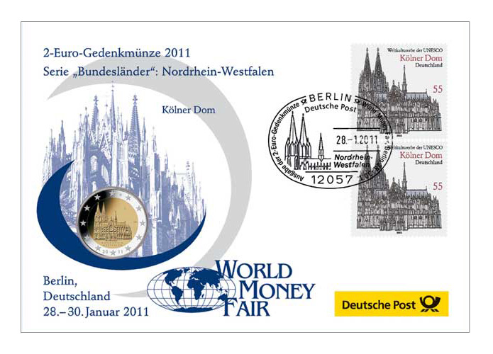 Gedenkbrief World-Money-Fair: "Nordrhein-Westfalen" 2011