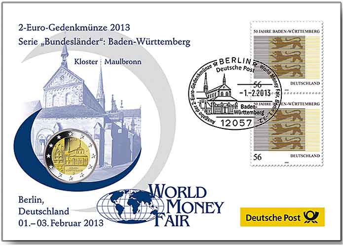 Gedenkbrief World-Money-Fair: "Baden-Wrttemberg" 2013"