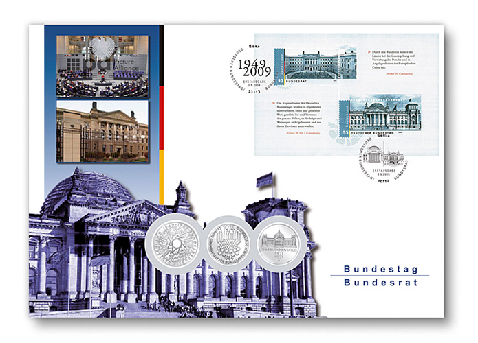 Numisbrief: "Deutscher Bundestag und Bundesrat"
