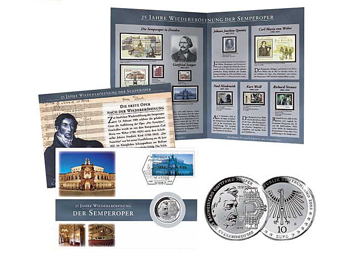 Numisbrief: "25 J. Wiedererffnung d. Semperoper"