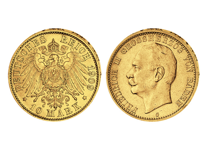 Goldmünze: "Großherzog Friedrich II. von Baden"