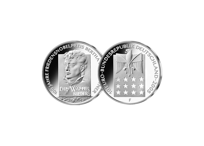 10-Euro-Mnze: Bertha von Suttner; 2005 (Spiegelglanz)