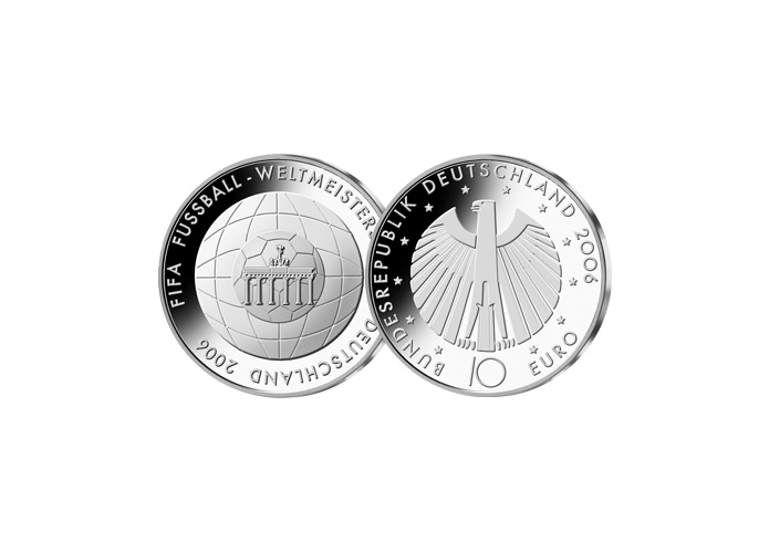 10-Euro-Mnze: FIFA WM Deutschland 2006; (Spiegelglanz)