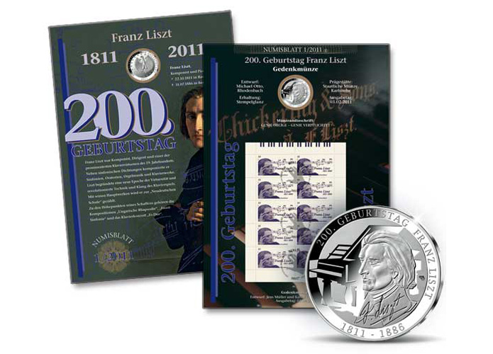 Numisblatt: "200. Geburtstag Franz Liszt"