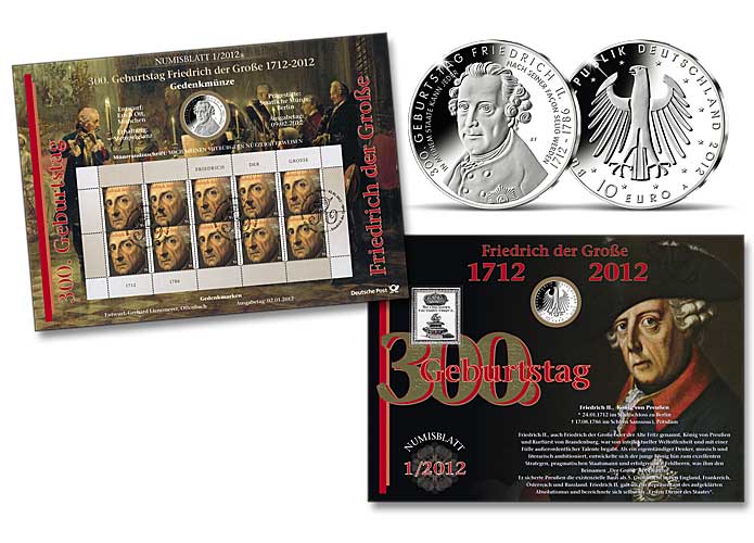 Numisblatt: "300. Geburtstag Friedrich der Groe"