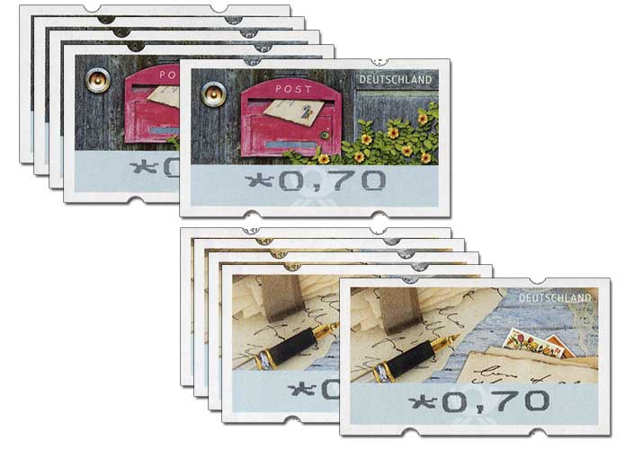 Automatenmarken-10er-Set  0,70 EUR, Motivgemischt, 2017