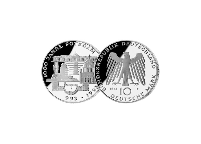 10 DM Mnze: "1000 Jahre Potsdam", 1993 (Stempelglanz)