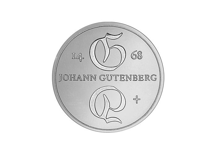 DDR Mnze: 10 Mark "500. Todestag Johannes Gutenberg", 1968 (Vorzglich/Stempelglanz)